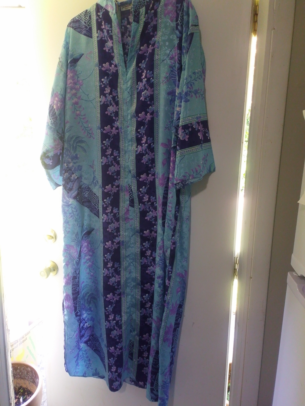Light Blue & Purple Floral Maxi Dress
